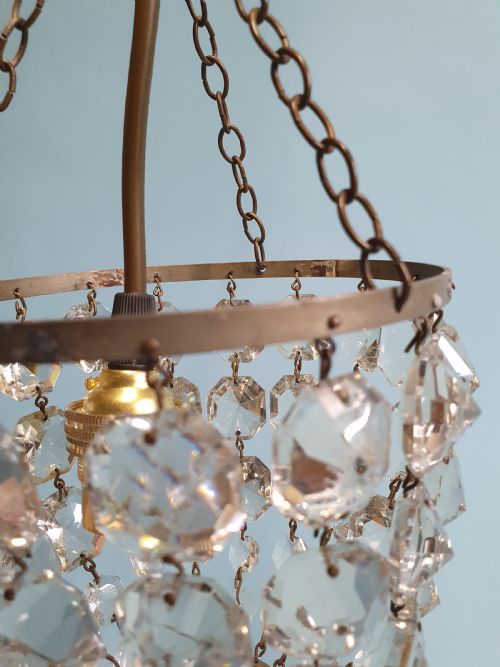 SMALL BASKET CHANDELIER EARLY 20TH CENTURY 5 - ADDITIONAL PHOTO 3