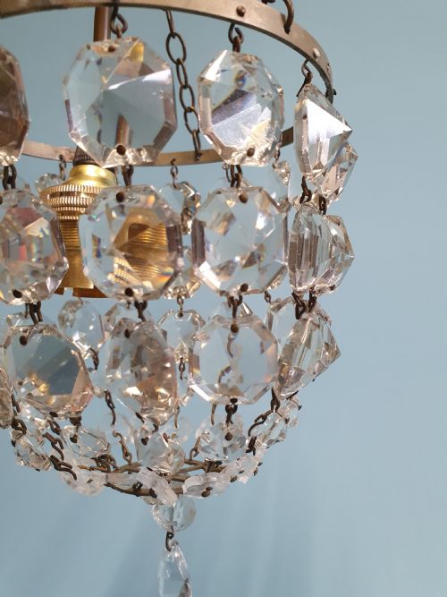SMALL BASKET CHANDELIER EARLY 20TH CENTURY 5 - ADDITIONAL PHOTO 5
