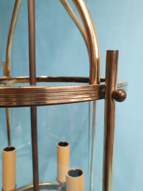 EARLY 20TH CENTURY FRENCH ROUND HALL LANTERN WITH FOUR BULBS 13 - ADDITIONAL PHOTO 2