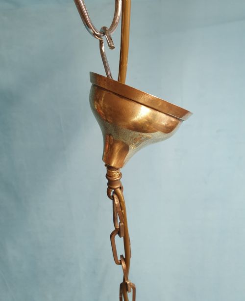 EARLY 20TH CENTURY FRENCH ROUND HALL LANTERN WITH FOUR BULBS 13 - ADDITIONAL PHOTO 4