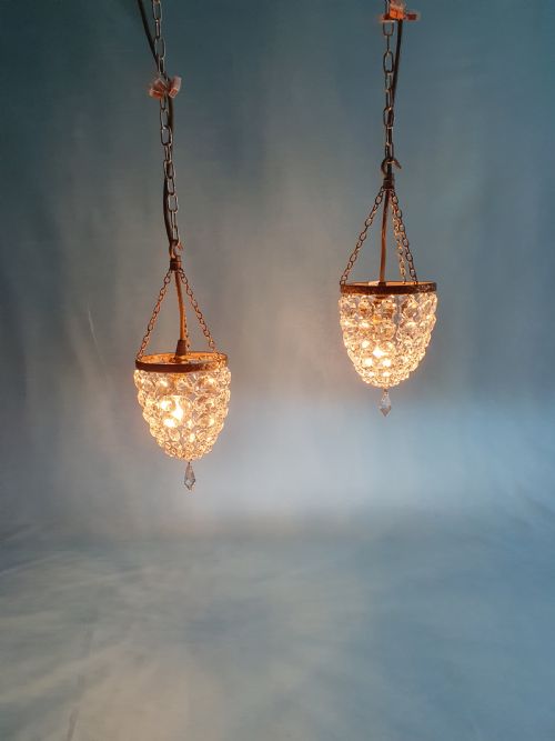 EARLY 20THCENTURY PAIR OF SMALL BAG CHANDELIERS 5 - ADDITIONAL PHOTO 4