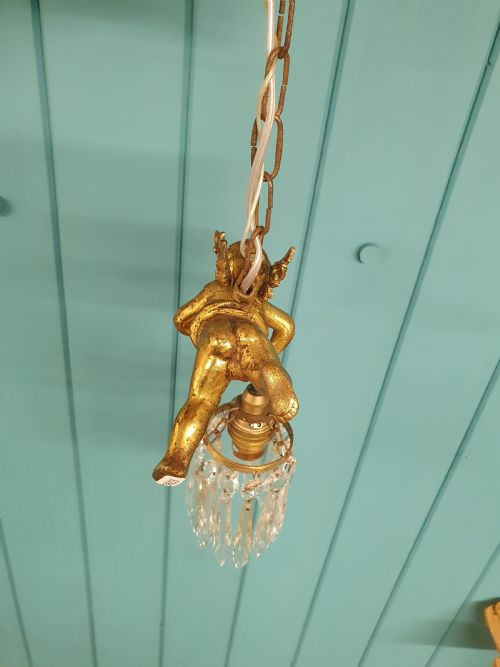 SMALL EARLY 20TH CENTURY FLYING CHERUB CHANDELIER - ADDITIONAL PHOTO 1