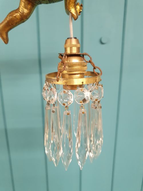 SMALL EARLY 20TH CENTURY FLYING CHERUB CHANDELIER - ADDITIONAL PHOTO 3