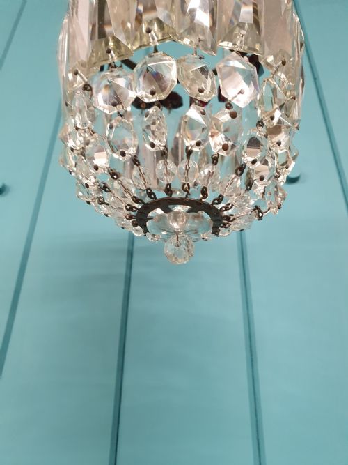 EARLY 20TH CENTURY PRISM CHANDELIER WITH RED CRYSTALS 6 - ADDITIONAL PHOTO 4