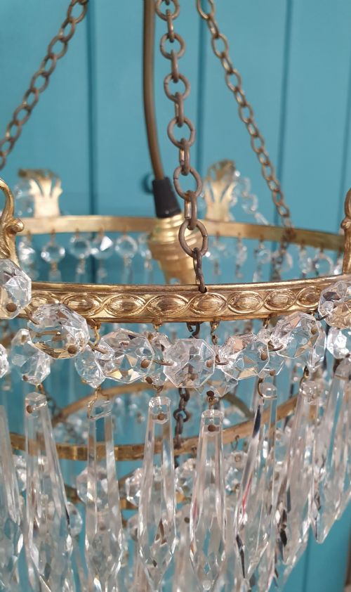 EARLY 20TH CENTURY SPIKE CHANDELIER WITH SWAGS TO THE TOP 12 - ADDITIONAL PHOTO 5