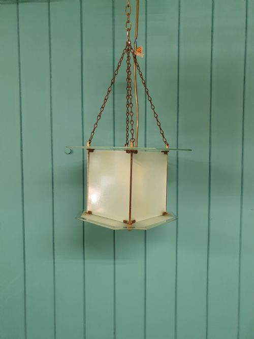 Square Art Deco Hall Light