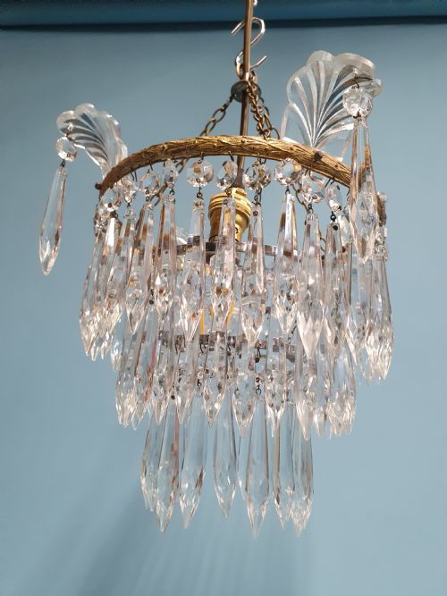 EARLY 20TH CENTURY THREE TIER SPIKE CHANDELIER 11 - ADDITIONAL PHOTO 1
