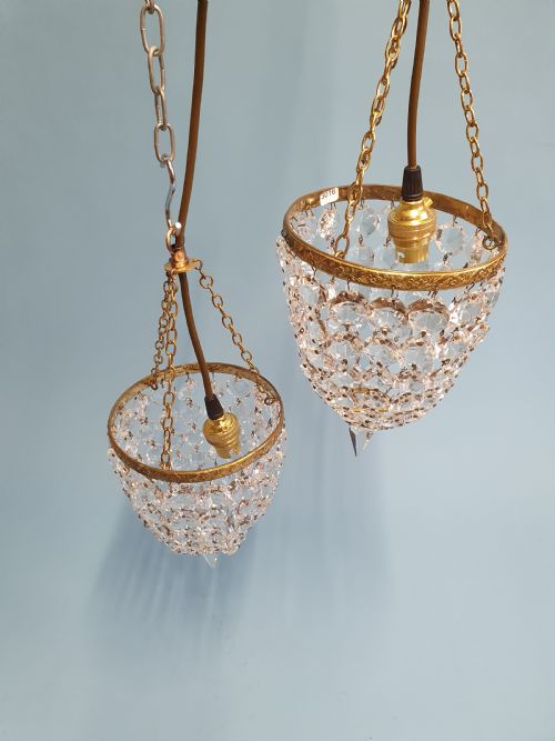 EARLY 20TH CENTURY SMALL PAIR OF BAG CHANDELIER 6 - ADDITIONAL PHOTO 3