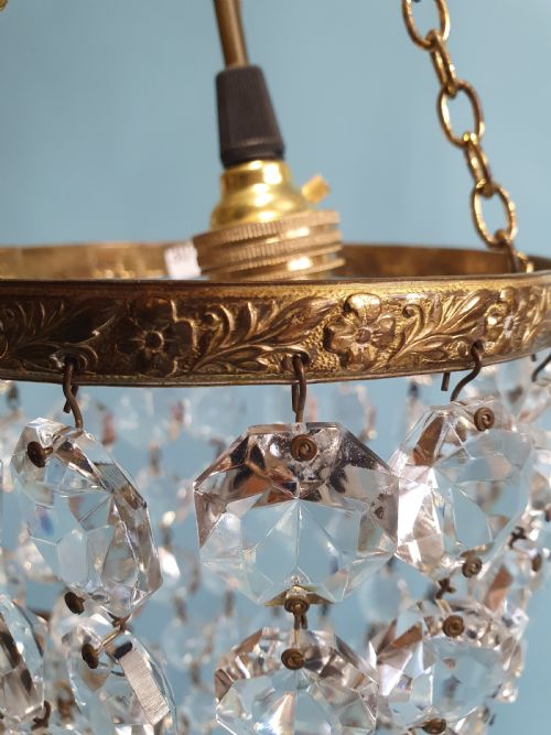 EARLY 20TH CENTURY SMALL PAIR OF BAG CHANDELIER 6 - ADDITIONAL PHOTO 5