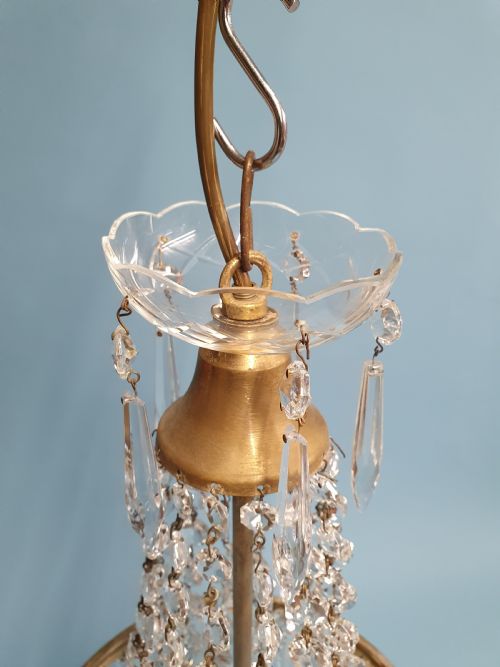 EARLY 20TH CENTURY SPIKE CHANDELIER WITH SWAGS TO THE TOP - ADDITIONAL PHOTO 6
