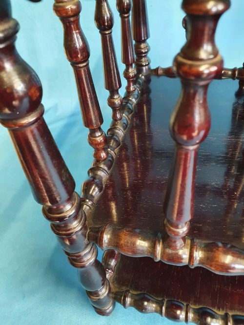 MID 19TH CENTURY BOBBIN TURNED ROSEWOOD CANTERBURY WITH SHELF - ADDITIONAL PHOTO 8