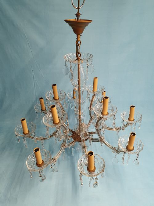 FIRST HALF OF THE 20TH CENTURY LARGE TWO TIER CHANDELIER WITH 12 ARMS 31 - ADDITIONAL PHOTO 6