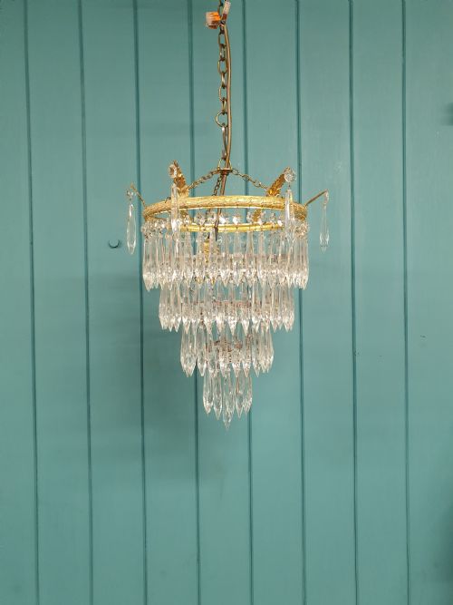 early 20th century five tier spike chandelier 12 - CATEGORY: ANTIQUE LIGHTING - DATED 1930