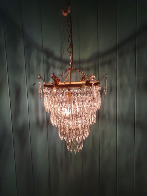 EARLY 20TH CENTURY FIVE TIER SPIKE CHANDELIER 12 - ADDITIONAL PHOTO 1