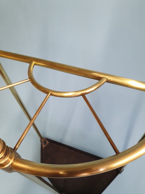 EARLY 20TH CENTURY BRASS BOW FRONT STICK STAND - ADDITIONAL PHOTO 1