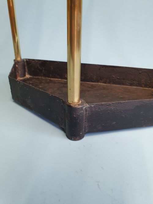 EARLY 20TH CENTURY BRASS BOW FRONT STICK STAND - ADDITIONAL PHOTO 5