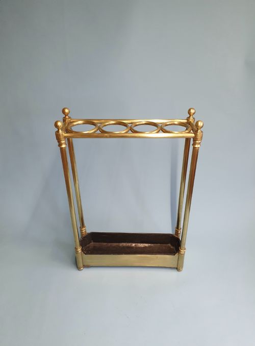 early 20th century narrow brass stick stand umbrella stand - CATEGORY: ANTIQUE MISCELLANEOUS - DATED 1920