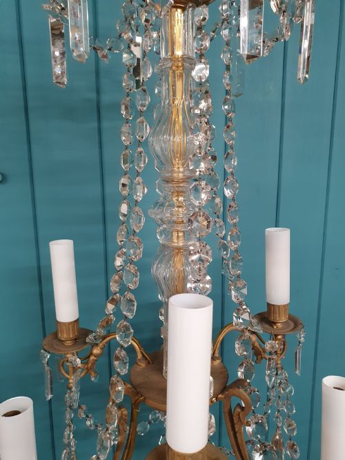 EARLY 20TH CENTURY FRENCH SIX ARM CHANDELIER - ADDITIONAL PHOTO 3