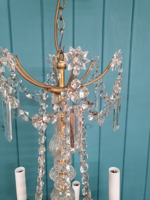 EARLY 20TH CENTURY FRENCH SIX ARM CHANDELIER - ADDITIONAL PHOTO 4