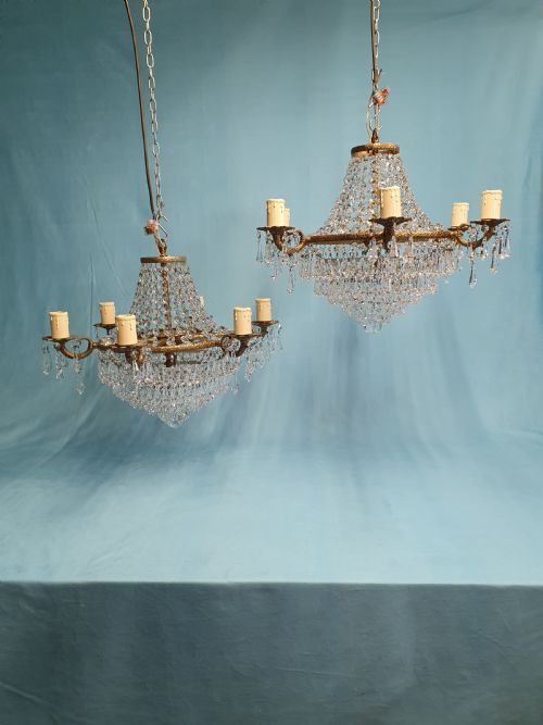 early 20thcentury pair of five arm spike chandeliers 20 - CATEGORY: ANTIQUE LIGHTING - DATED 1930