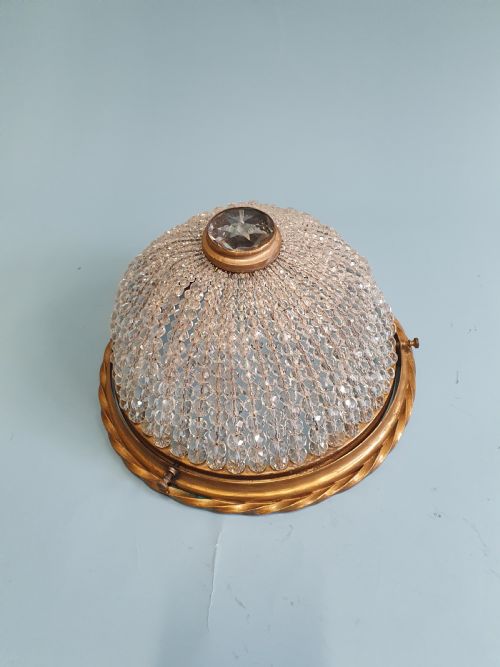early 20th century ceiling mounted french tapered bead chandelier 11 - CATEGORY: ANTIQUE LIGHTING - DATED EDWARDIAN