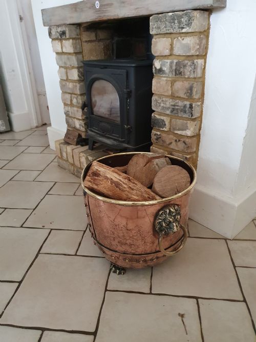 19TH CENTURY COPPER AND BRASS LOG BIN - ADDITIONAL PHOTO 1
