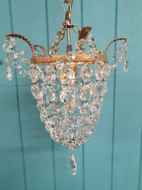 EARLY 20TH CENTURY BAGBASKET CHANDELIER 9 - ADDITIONAL PHOTO 1
