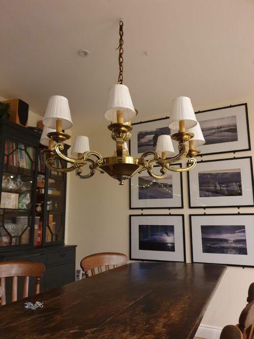 LARGE DUTCH STYLE BRASS CHANDELIER EARLY 20TH CENTURY 38 - ADDITIONAL PHOTO 8