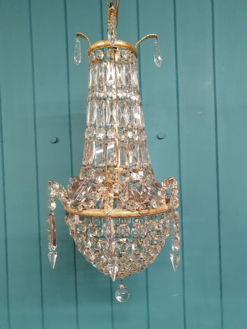 SWAG CHANDELIER EARLY 20TH CENTURY WITH PRISMS 11 - ADDITIONAL PHOTO 4