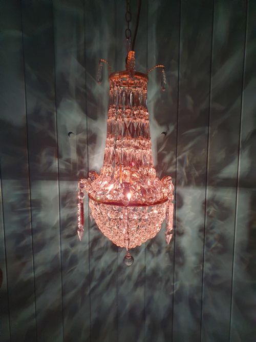 SWAG CHANDELIER EARLY 20TH CENTURY WITH PRISMS 11 - ADDITIONAL PHOTO 7