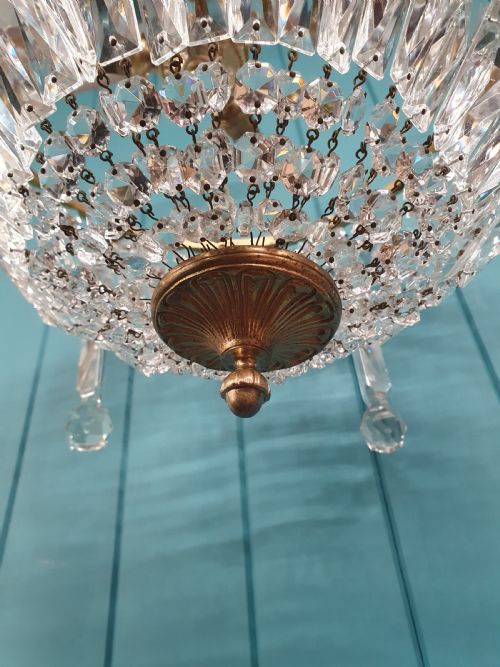 EARLY 20TH CENTURY REALLY LARGE BAGBASKET CHANDELIER 18 - ADDITIONAL PHOTO 7