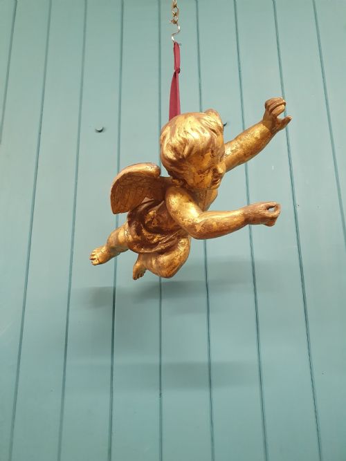 LATE 19TH CENTURY WOODEN GILT CHERUB 19 - ADDITIONAL PHOTO 1