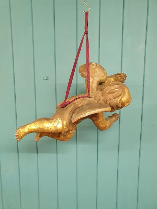 LATE 19TH CENTURY WOODEN GILT CHERUB 19 - ADDITIONAL PHOTO 5