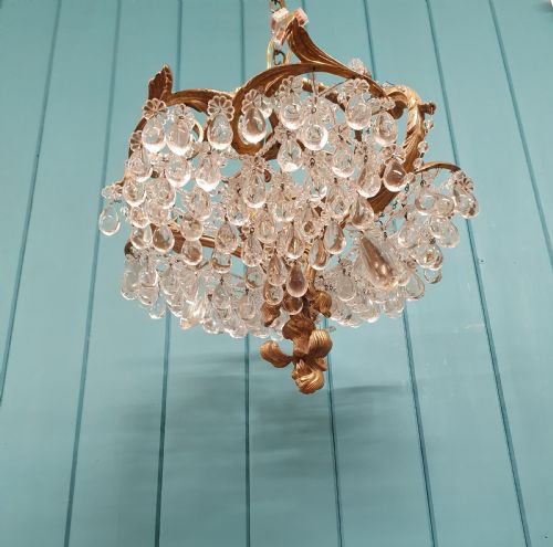 EARLY 20TH CENTURY UNUSUAL CHANDELIER WITH GRAPE AND DRIP DECORATION 15 - ADDITIONAL PHOTO 2