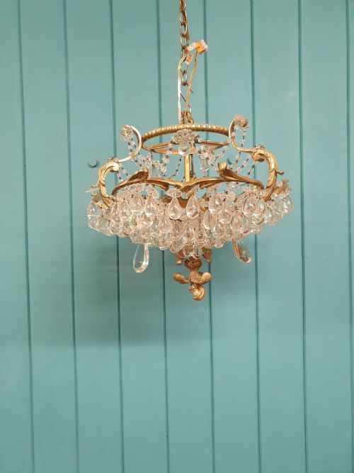 EARLY 20TH CENTURY UNUSUAL CHANDELIER WITH GRAPE AND DRIP DECORATION 15 - ADDITIONAL PHOTO 6