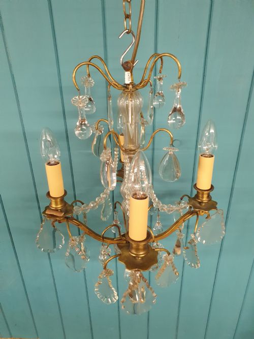 GOOD QUALITY FRENCH ANTIQUE CHANDELIER - ADDITIONAL PHOTO 2