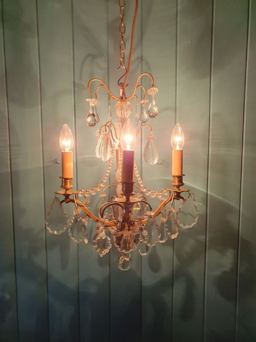 GOOD QUALITY FRENCH ANTIQUE CHANDELIER - ADDITIONAL PHOTO 4