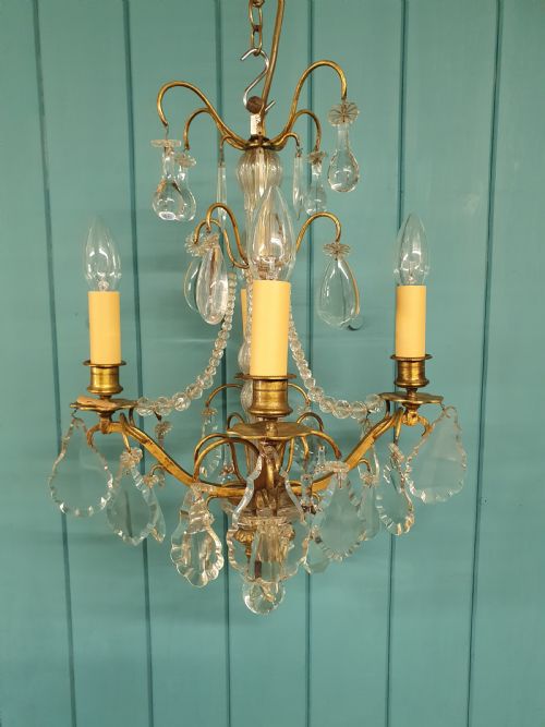 GOOD QUALITY FRENCH ANTIQUE CHANDELIER - ADDITIONAL PHOTO 6