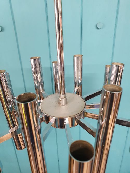SMALL ART DECO CHROME CHANDELIER - ADDITIONAL PHOTO 4