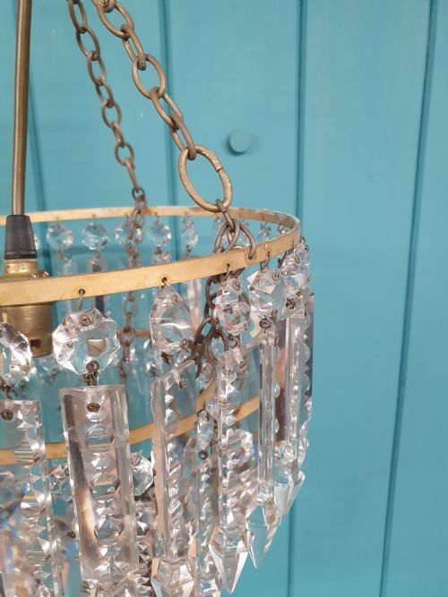 EARLY 20TH CENTURY THREE TEAR LUSTRE CHANDELIER 9 - ADDITIONAL PHOTO 6