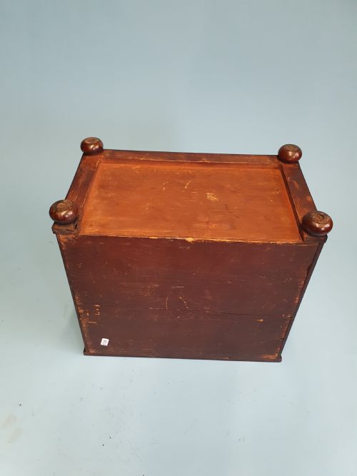 EARLY 19TH CENTURY MINIATURE 23 MAHOGANY CHEST OF DRAWERS DATED 1824 - ADDITIONAL PHOTO 6