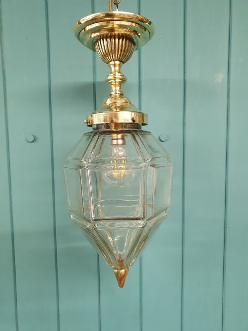 EARLY 20TH CENTURY HEXAGON SHAPED HALL LANTERN - ADDITIONAL PHOTO 2