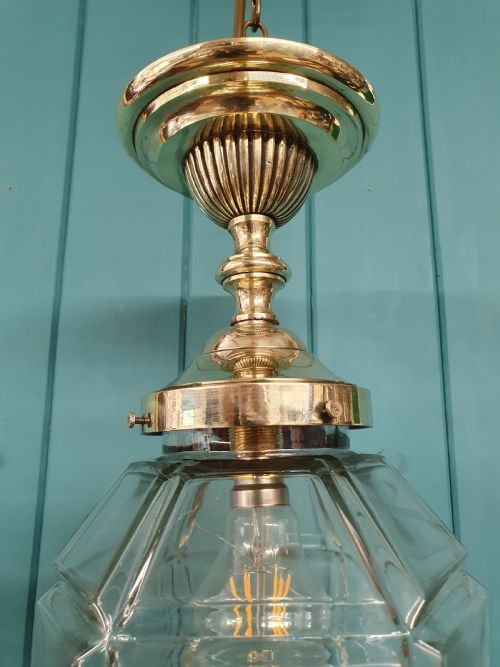 EARLY 20TH CENTURY HEXAGON SHAPED HALL LANTERN - ADDITIONAL PHOTO 5