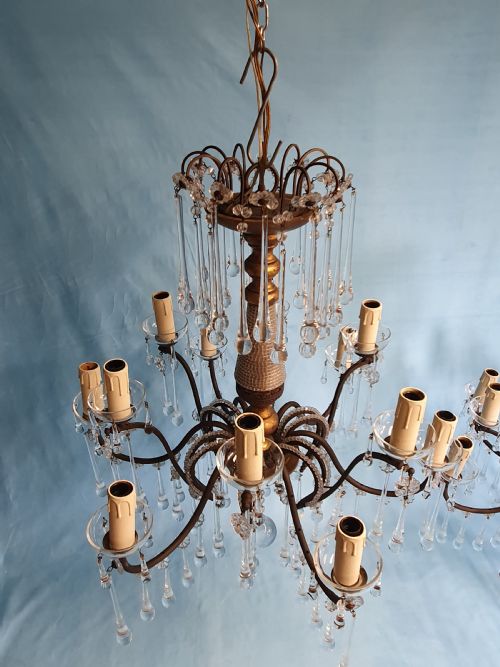FIRST HALF OF THE 20TH CENTURY LARGE PAIR OF ITALIAN CHANDELIERS - ADDITIONAL PHOTO 6