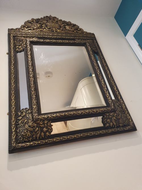 LATE 19TH CENTURY BRASS DUTCH MIRROR - ADDITIONAL PHOTO 7