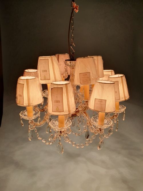 EARLY 20TH CENTURY TO TIER CHANDELIER ANTIQUE WITH 12 ARMS 25 - ADDITIONAL PHOTO 3