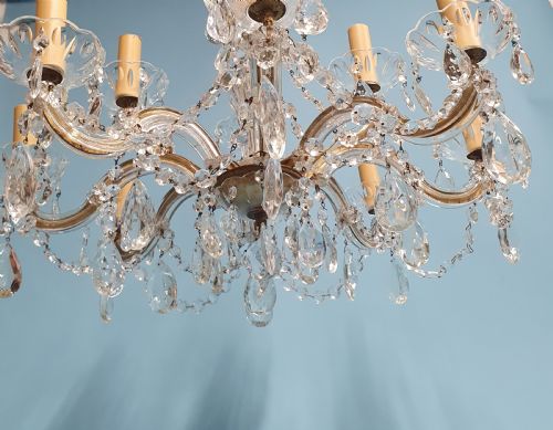 EARLY 20TH CENTURY TO TIER CHANDELIER ANTIQUE WITH 12 ARMS 25 - ADDITIONAL PHOTO 6