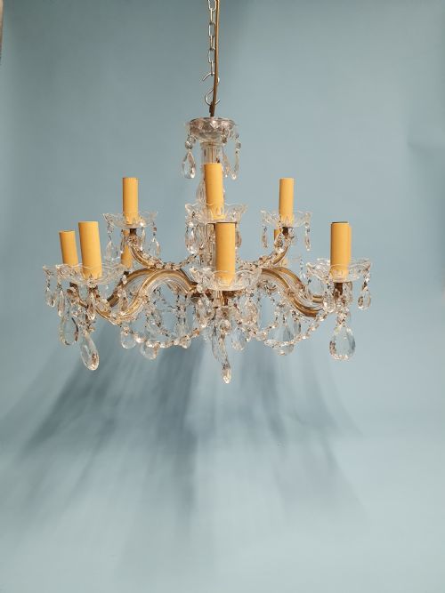 EARLY 20TH CENTURY TO TIER CHANDELIER ANTIQUE WITH 12 ARMS 25 - ADDITIONAL PHOTO 8