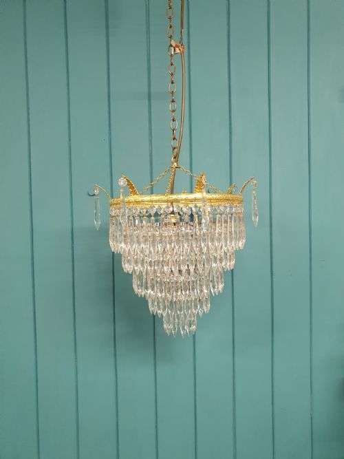 early 20th century five tear spike chandelier 14 - CATEGORY: ANTIQUE LIGHTING - DATED 1930
