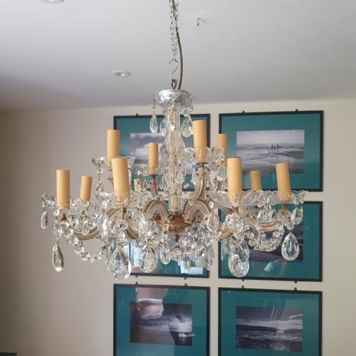 EARLY 20TH CENTURY TO TIER CHANDELIER ANTIQUE WITH 12 ARMS 25 - ADDITIONAL PHOTO 2